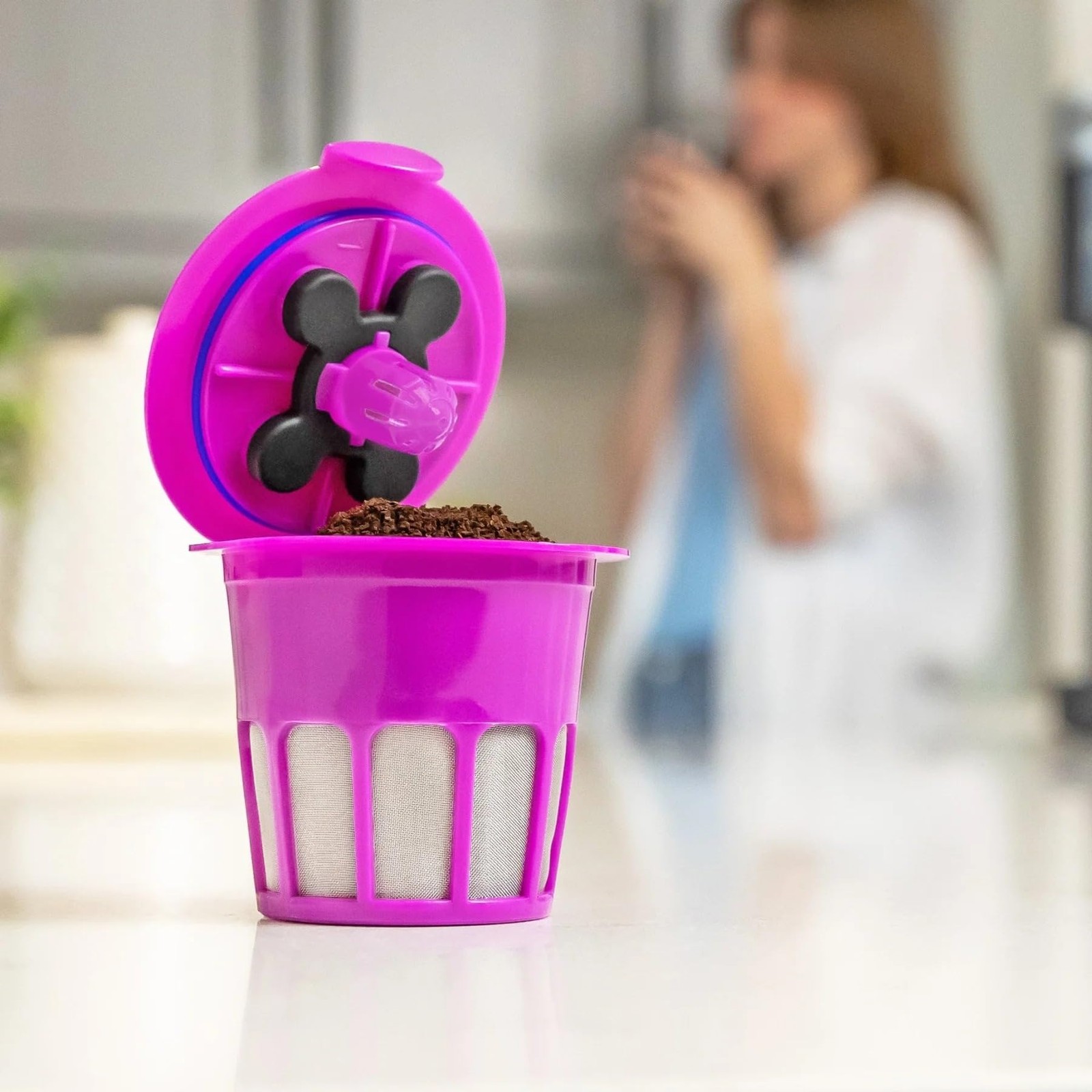 PERFECT POD Universal Café Flow, Reusable Filter Cup for Keurig® 1, Purple