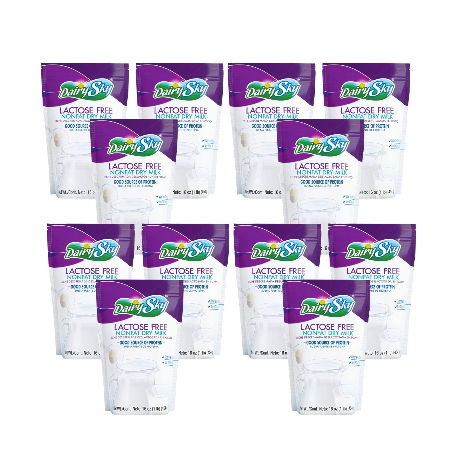 Lactose Free milk DairySky Nonfat Dry Milk 16 Oz – Case of 12 Units