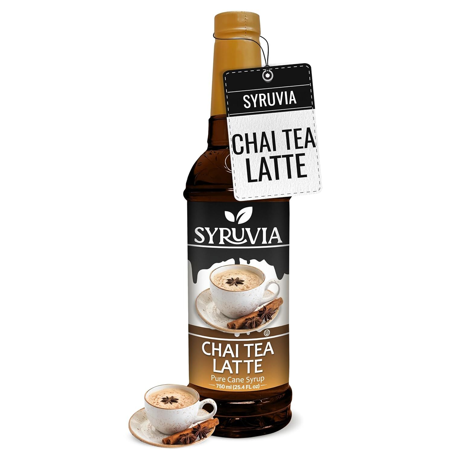 Syruvia Chai Tea Syrup 25.4 fl oz, Kosher, Gluten-Free for Coffee & More