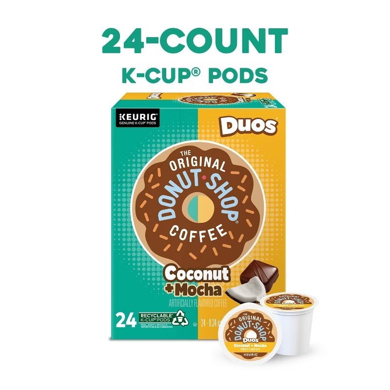 The Original Donut Shop Duos Coconut Mocha K-Cup Pods, Medium Roast, 24ct