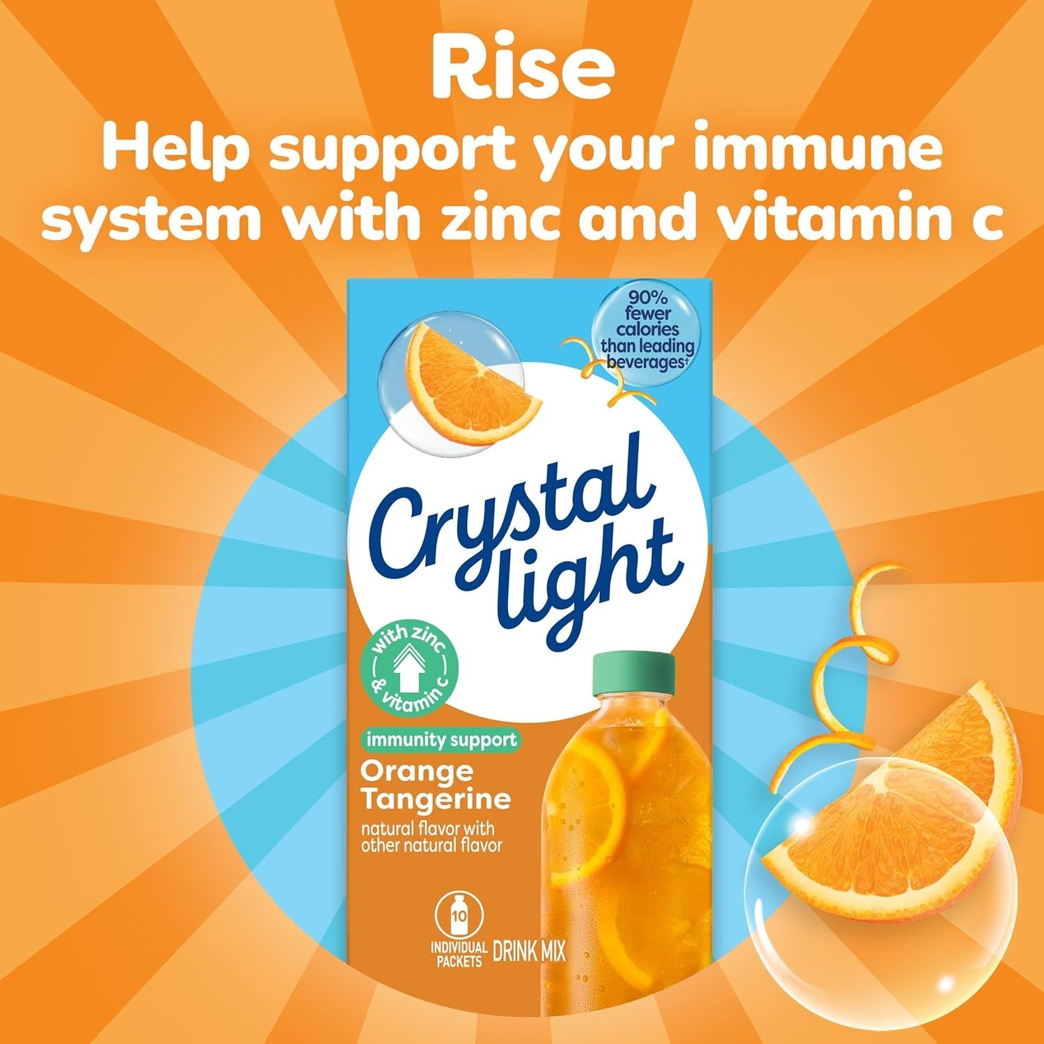 Orange Tangerine Drink Mix for Immune Support – 10 Individual Packets