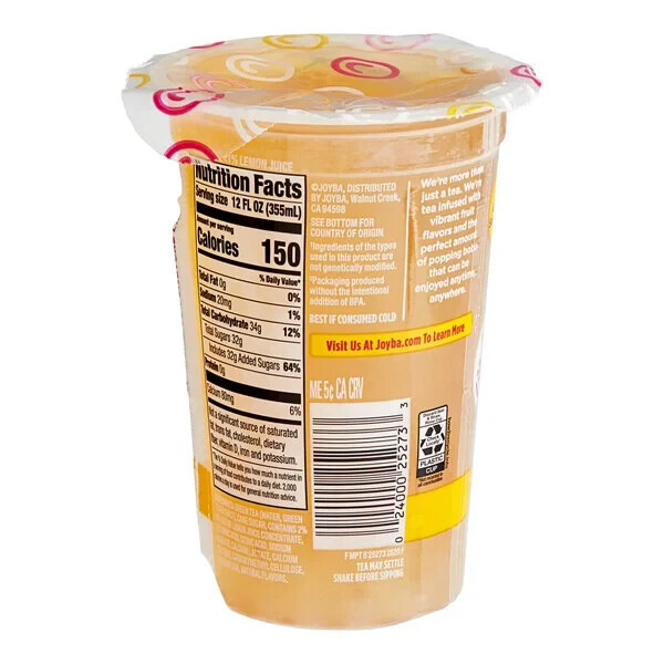 Joyba Ready-to-Drink Mango Passion Fruit Green Bubble Tea 12 oz. – 6/Case