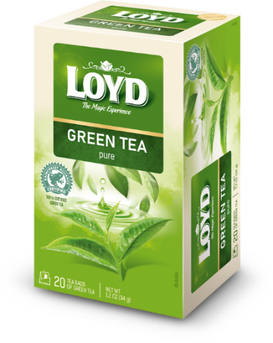 4 LOYD Pure Green Tea 20 Envelope Boxes (80 servings total)