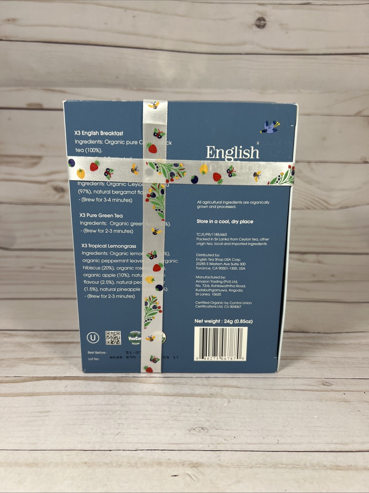 English Tea Shop Organic Classic Tea Collection 12 Loose Leaf Pyramid Bags 7/28
