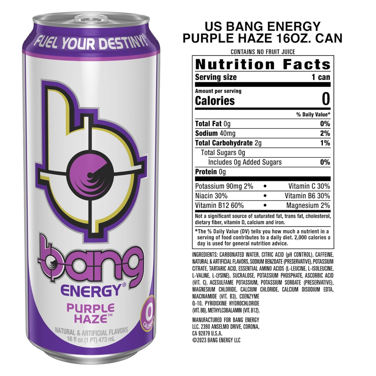 Bang Energy 6‑Flavor Sampler or 12‑Can Variety Pack – American Berry & More