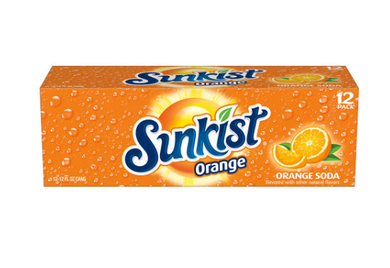 Sunkist Orange Soda Pop, 12 fl oz, 12 Pack Cans Free Shipping