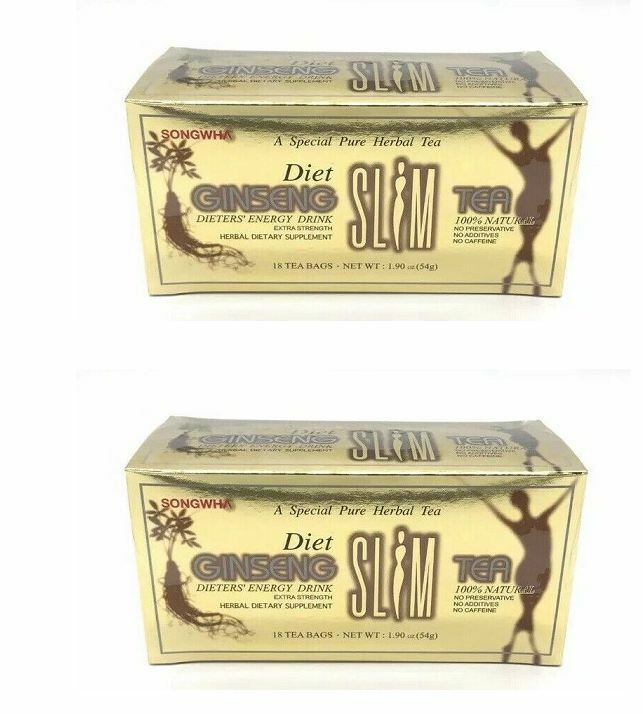 2 Boxes Diet Ginseng Slim Tea 18 Tea Bags Dieter Energy Drink Extra Strength