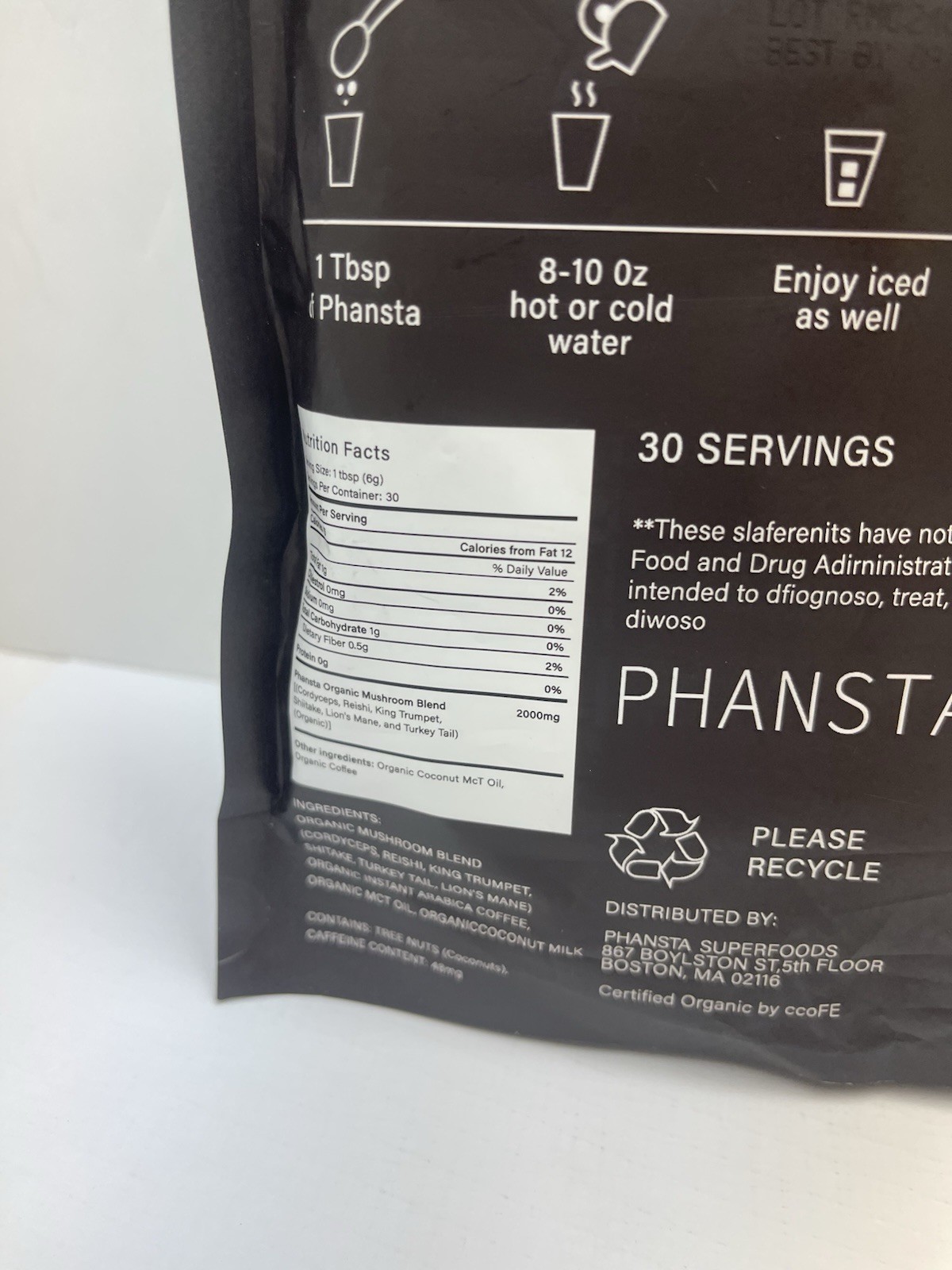 Phansta Mushroom Coffee 180g 30serving EXP 9/26