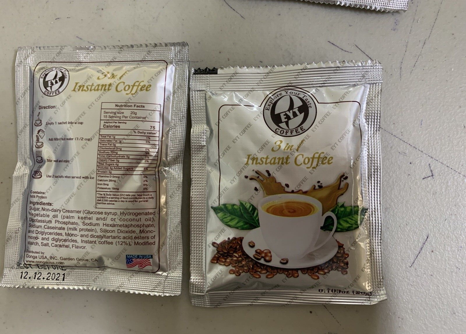 EYT- Explore Your Taste- 3in1 Instant Coffee, 20gr X 20 Bags – Made In USA