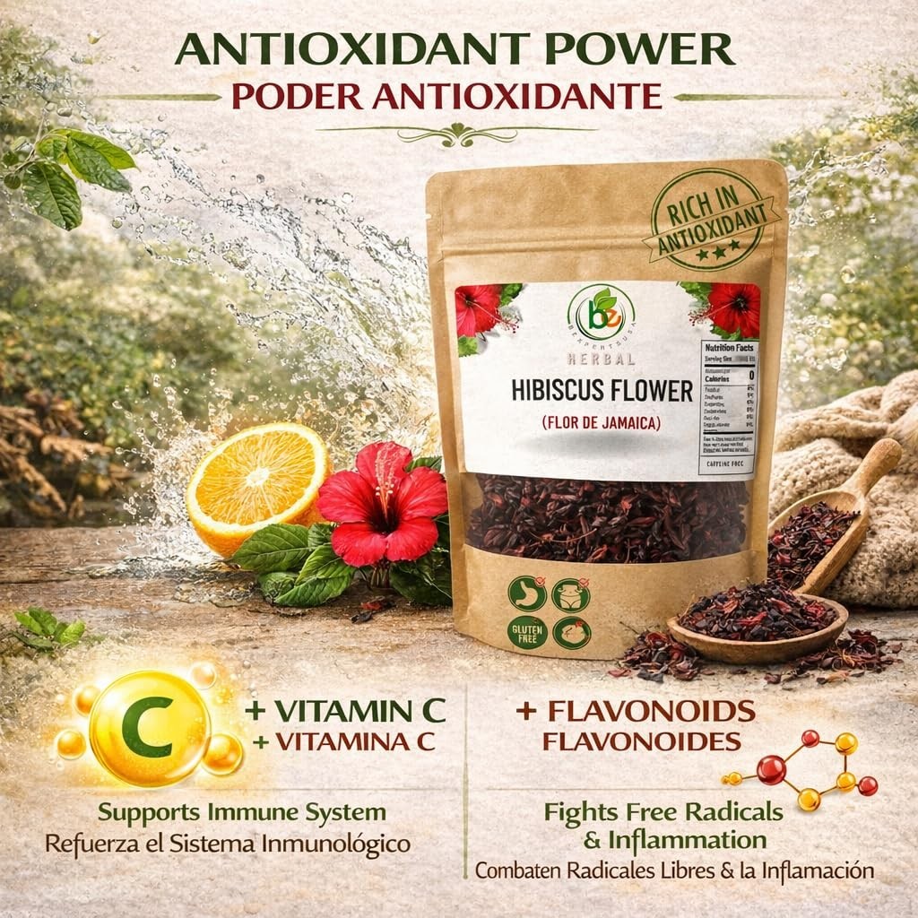 Flor de Jamaica – 4 oz Dried Hibiscus Flowers–Loose Leaf Herbal Tea Bexpertsusa