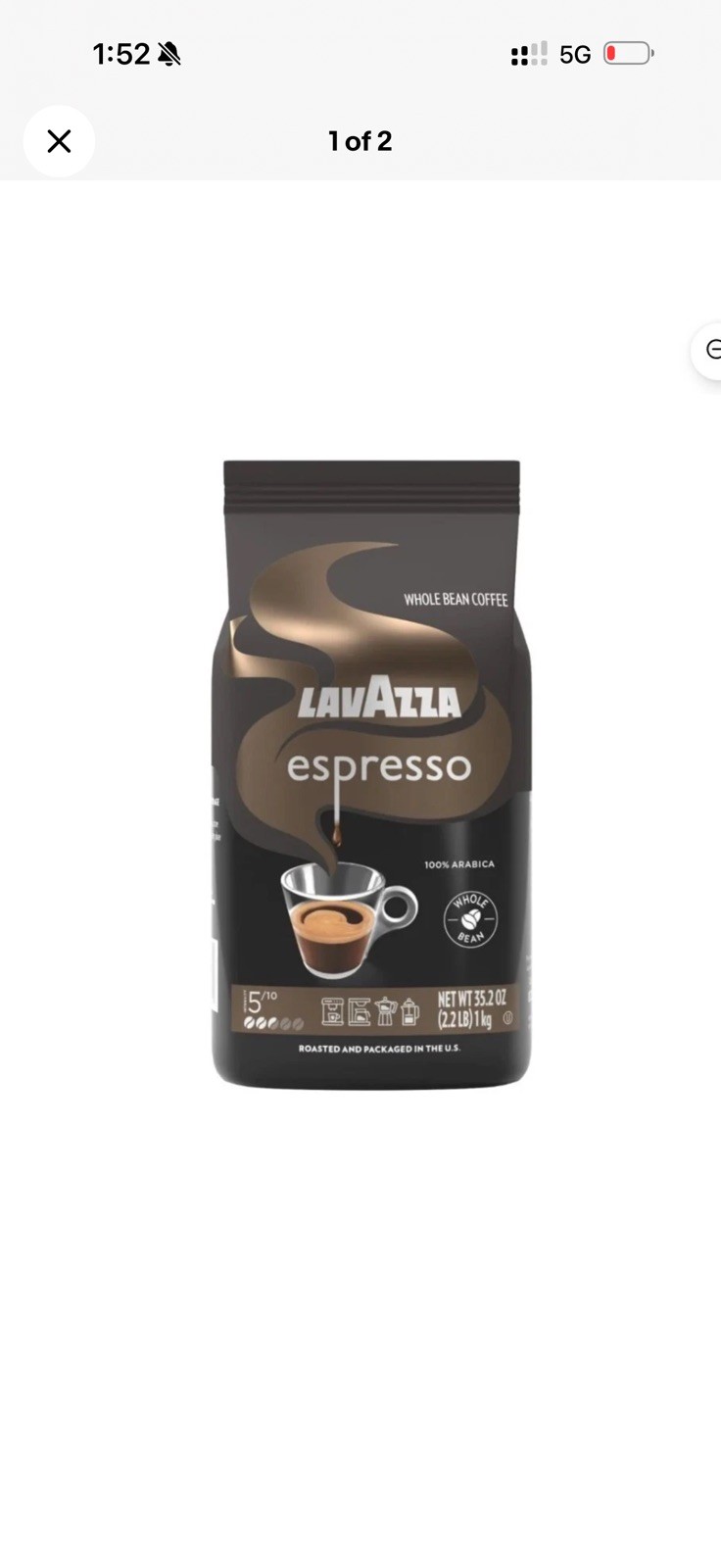 Lavazza Espresso Whole Bean Coffee Medium Roast, 100% Arabica 2.2 lb Bag Pack-1