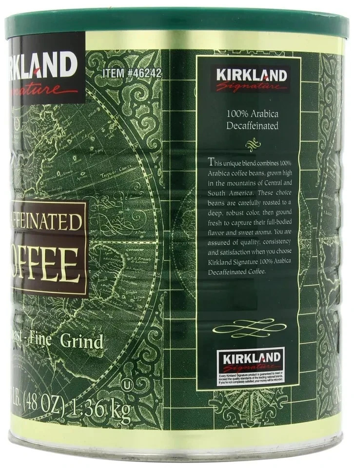 2 Packs Kirkland Signature Decaffeinated Coffee Dark Roast 3 LB Each, Total 6 LB