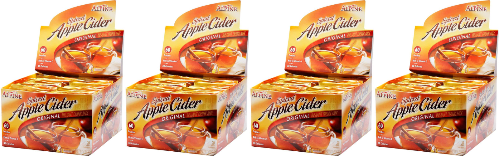 120 Alpine Spiced Apple Cider Original Instant Drink Mix, 2 Boxes of 60 Packets