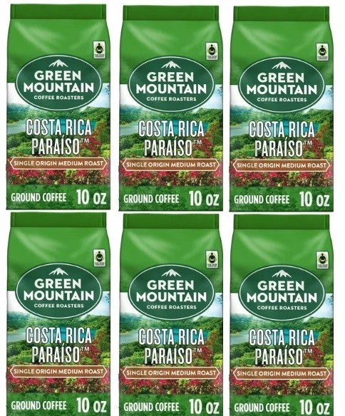 6 Bags of Green Mountain Costa Rica Paraiso Ground Coffee 10oz – Old Stock