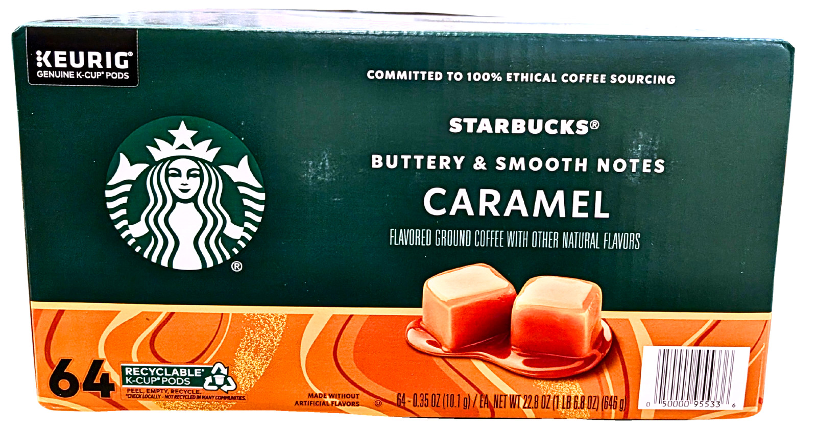 Starbucks Caramel Flavored Ground Coffee K-cup Pods 64 Counts EXP 11/2026