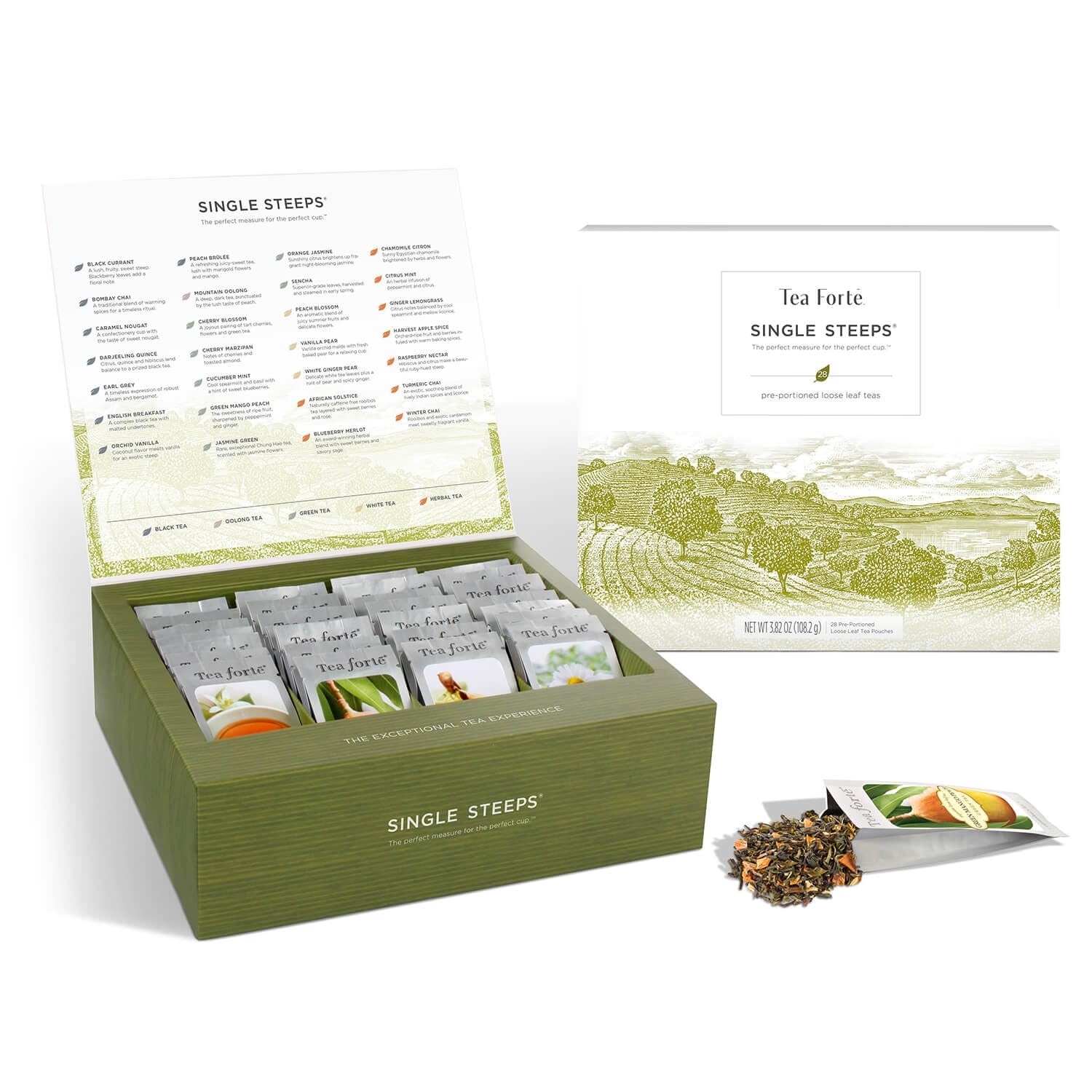 Tea Forte Assorted Gift Set, Assorted Loose Classic Flavored Leaf Tea, Single St