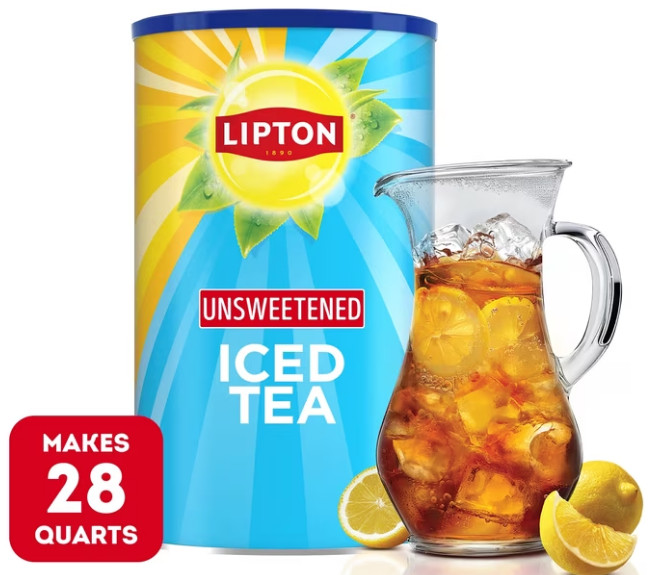 Lipton Unsweetened Black Tea Iced Tea Mix, 28 Quarts – Pack of 1 – Free Ship