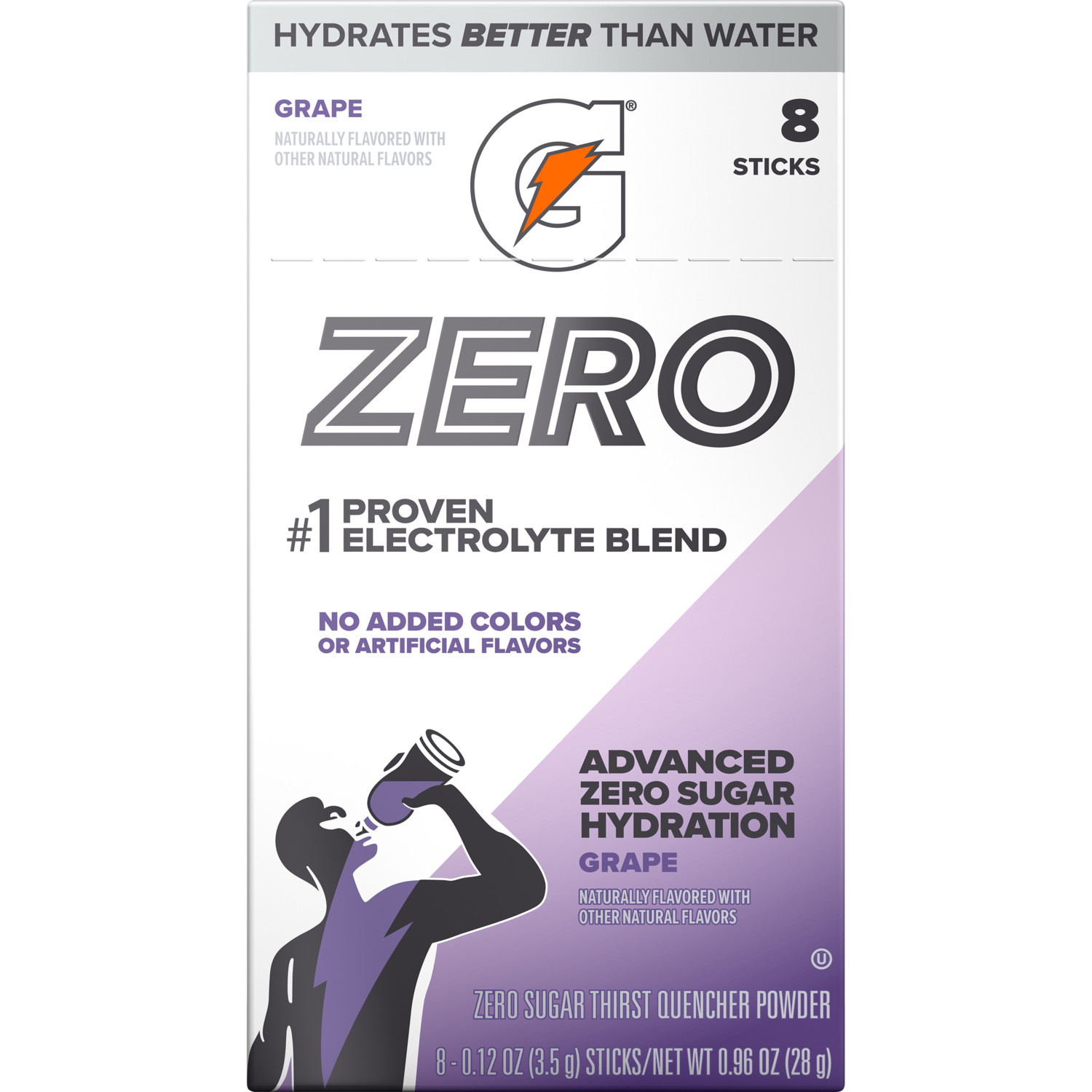 GATORADE ZERO Single Packets SUGAR FREE (10 servings x 1 box) QUICK STICKS DRINK