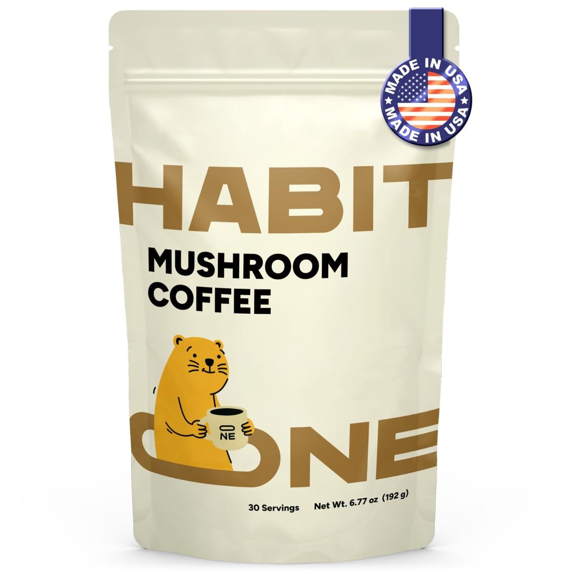 Instant Mushroom Coffee Made in USA Great Taste – 30 Servings