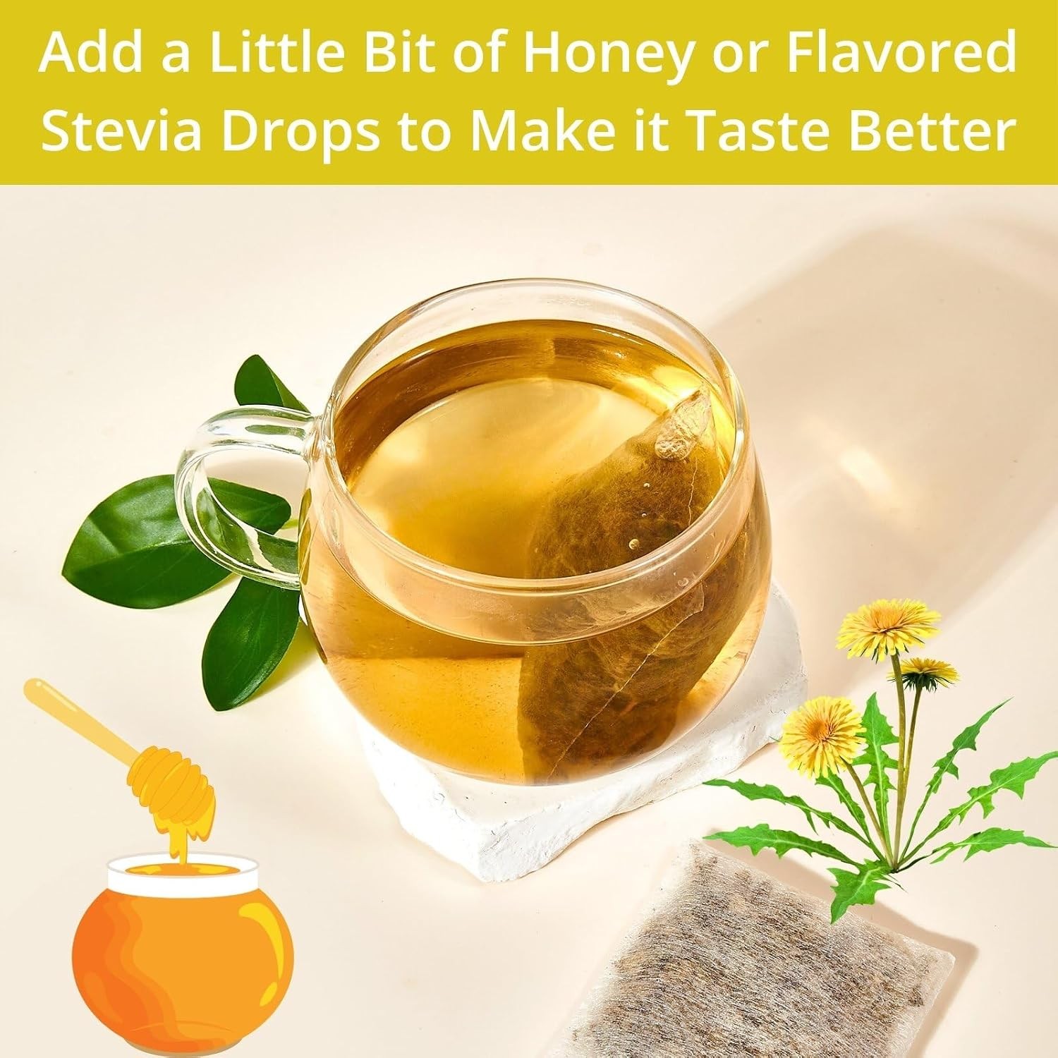 55 Dandelion Tea Bags, 3g/Bags 5.82oz, Natural Dandelion Leaf and Root Tea,