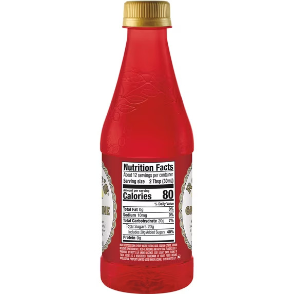 Rose’s Cane Sugar Grenadine Mixer, 12 fl oz, Bottle