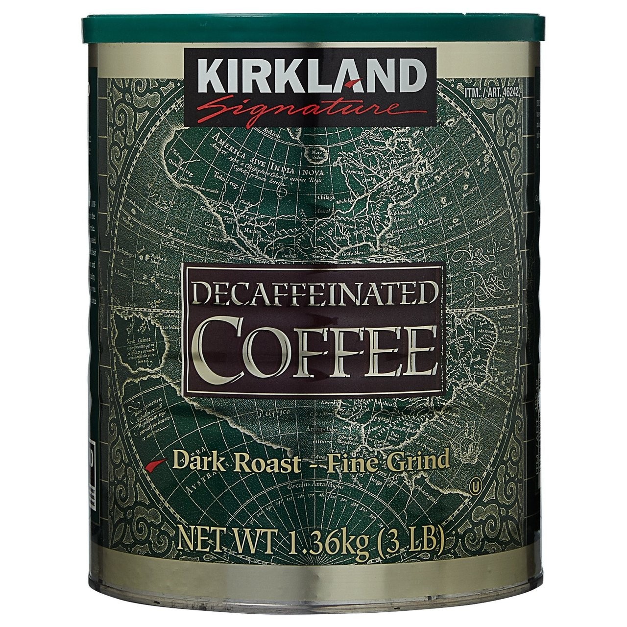 2 Packs Kirkland Signature Decaffeinated Coffee Dark Roast 3 LB Each, Total 6 LB