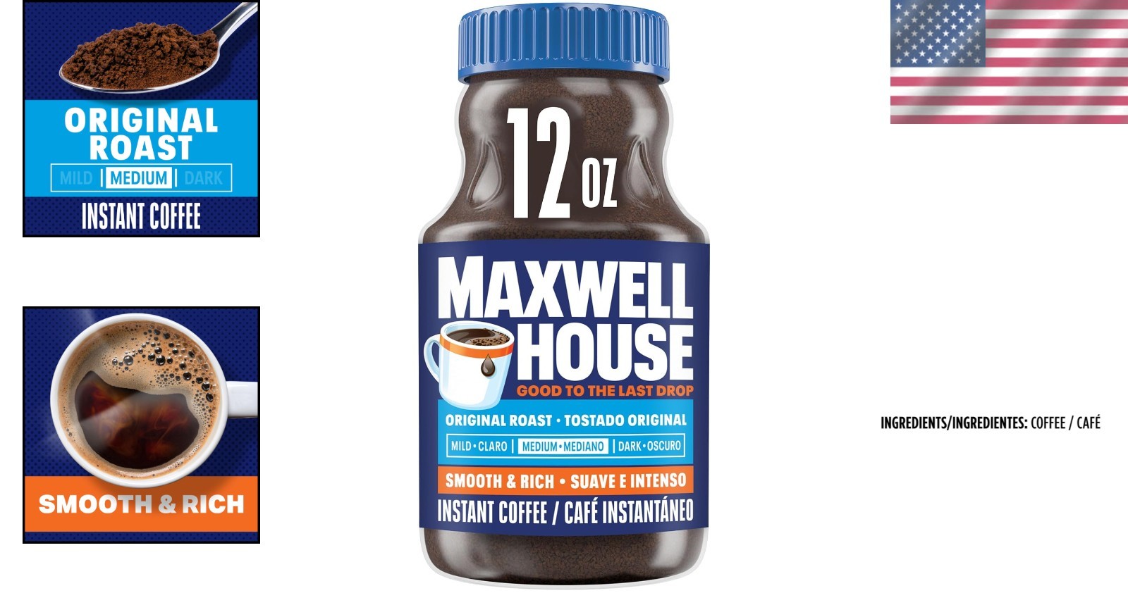 12 oz Resealable Jar of Roast Instant Coffee – Smooth Flavor Anytime