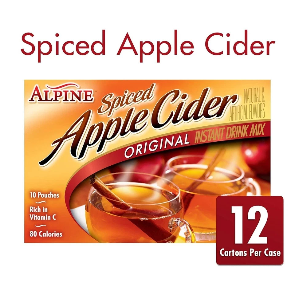Alpine Original Spiced Apple Cider Instant Drink Mix-0.74 Oz Pouch -120 pack