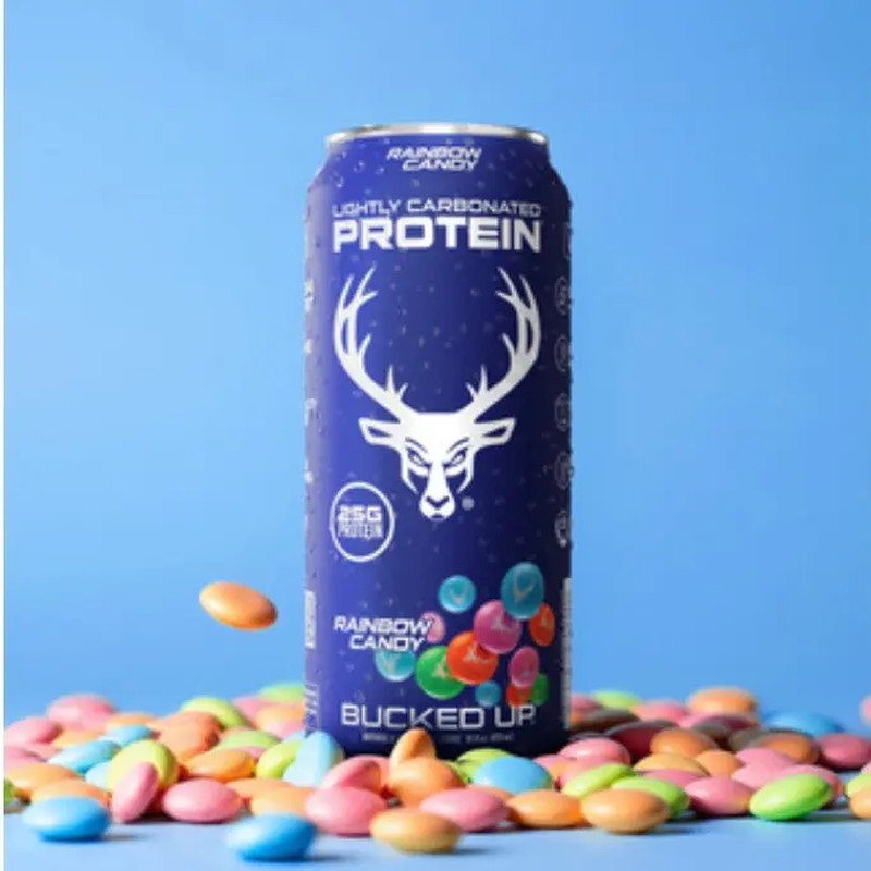 Bucked up Ready-To-Drink Lightly-Carbonated Protein Soda | 1 Case (12 Cans, 16 O
