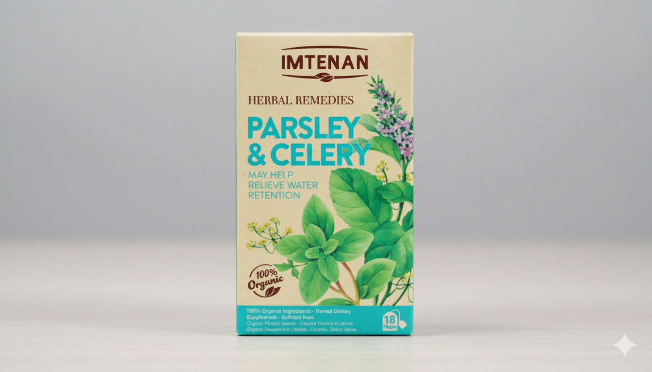 3 Packs Imtenan Organic Parsley and celery herbal Tea 3 X 18 bag