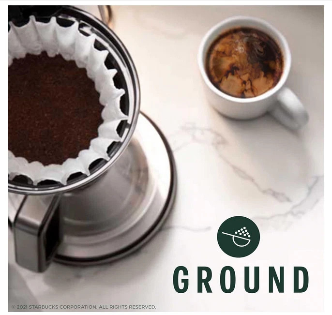 Starbucks Ground Coffee, Dark Roast Hot or Iced Coffe Six 12 oz Bags​
