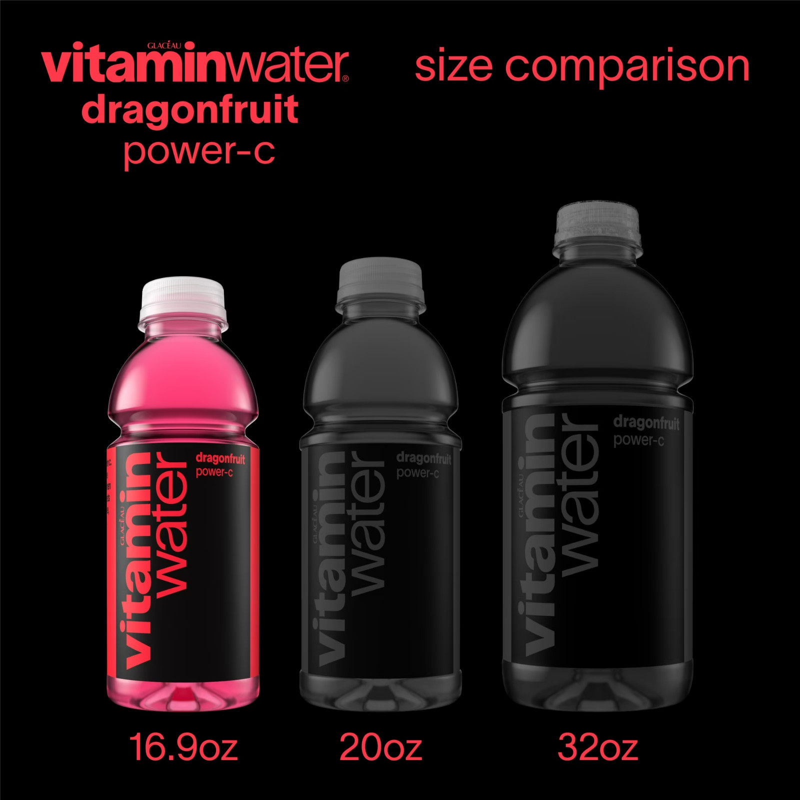 Vitaminwater Power-C Dragonfruit Flavored Water Beverage, 16.9 fl oz, 6 Pack-
