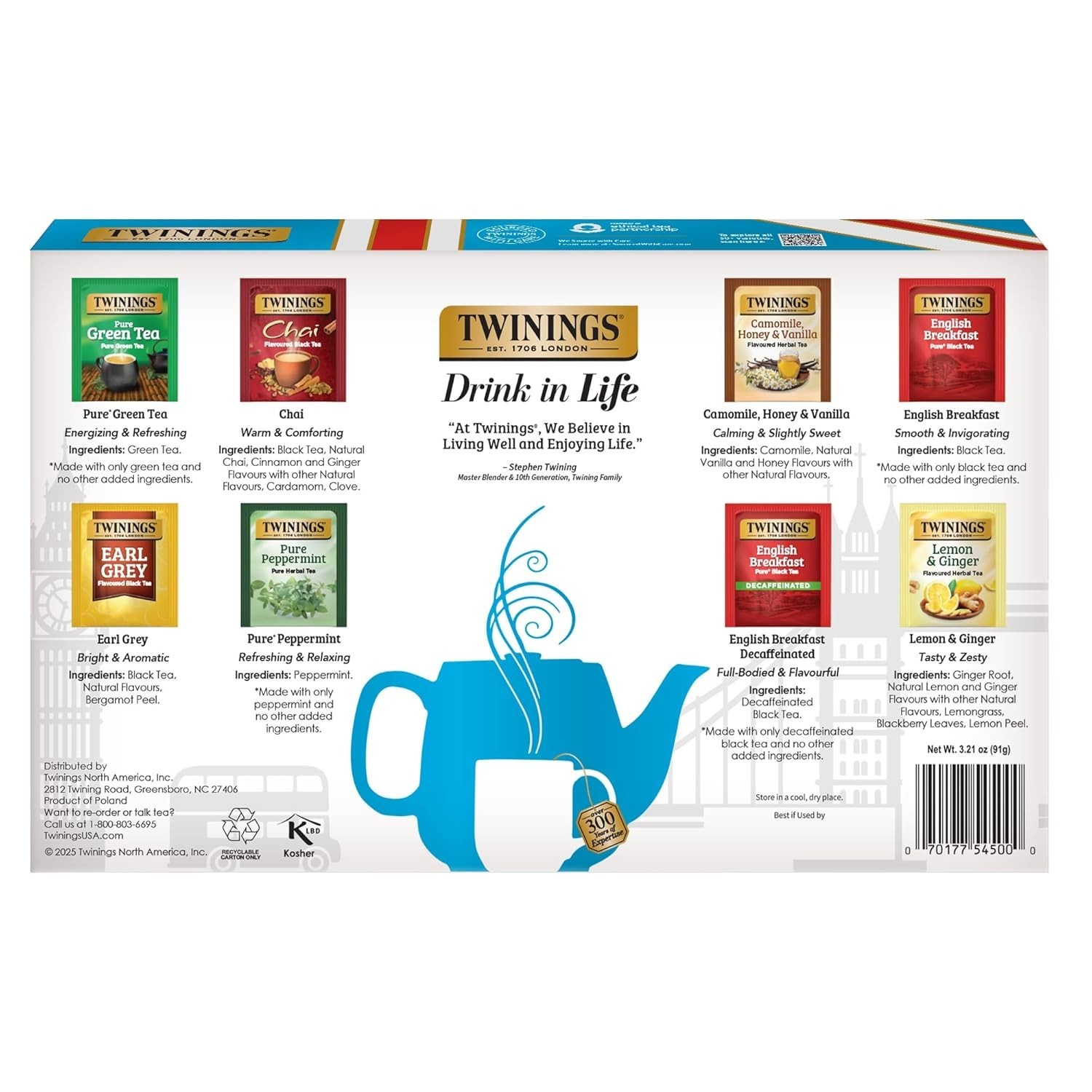 Tea Classics Collection Gift Box Variety Sampler, 48 Tea Bags Pack of 1, Enjo…