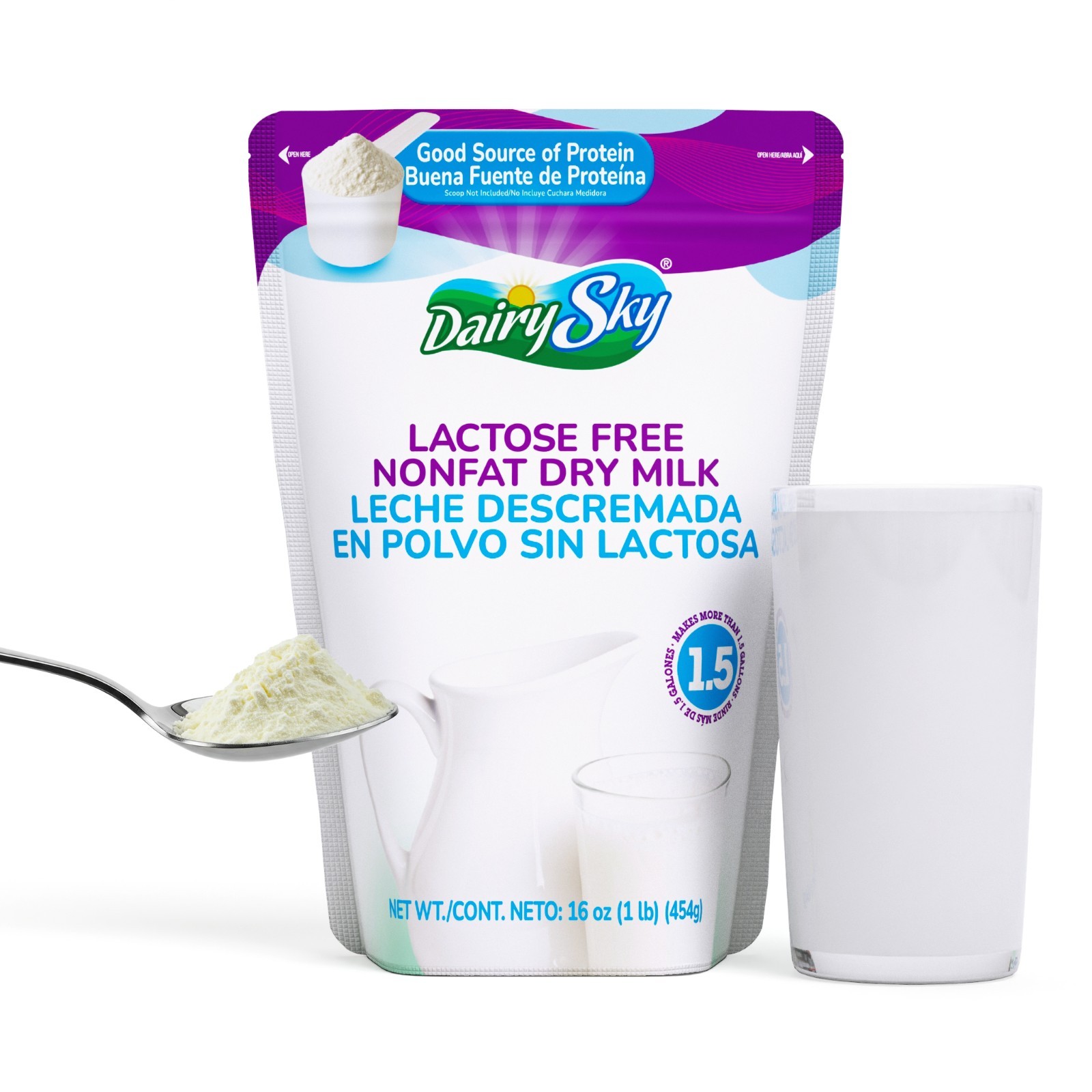 DairySky Lactose free nonfat dry milk powder Gluten Free Non GMO Powdered Milk 1
