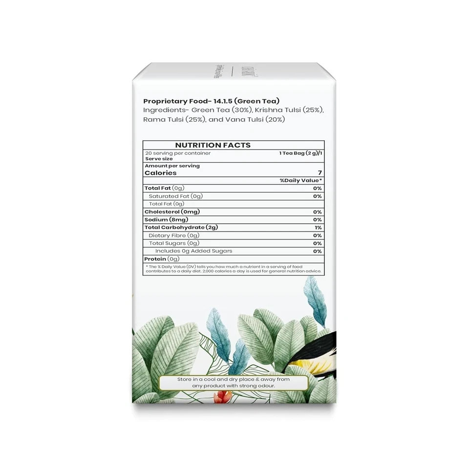Samaara Chai Vedic Tulsi Green Tea Classic, 20 Bags, 40g