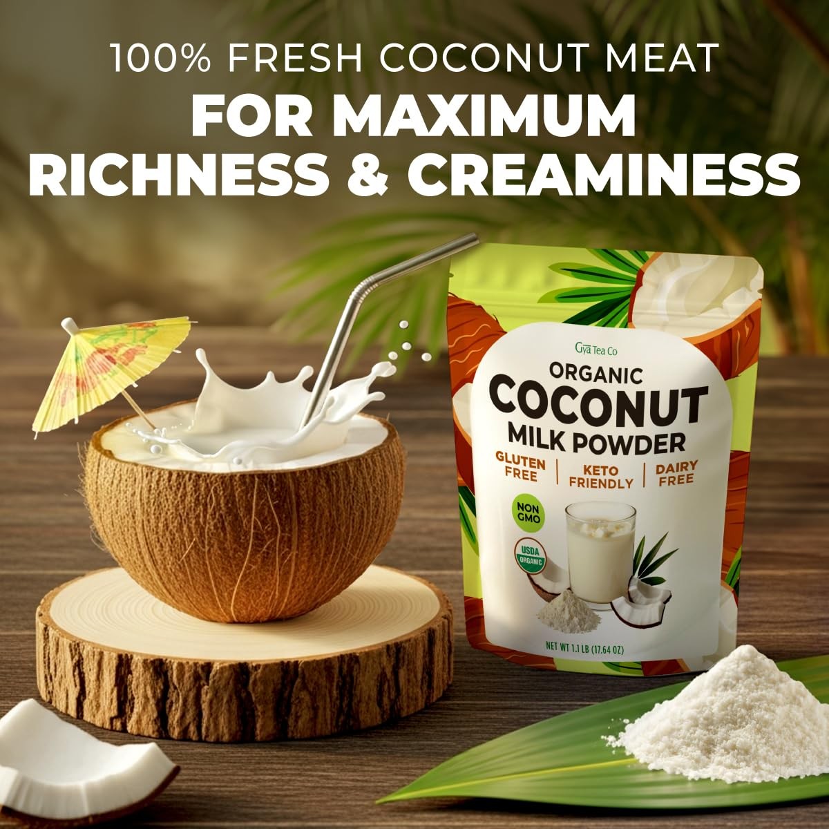 USDA Organic Coconut Milk Powder 1.1lb (17.64 Oz) – Blends Smoothly, Deliciou…