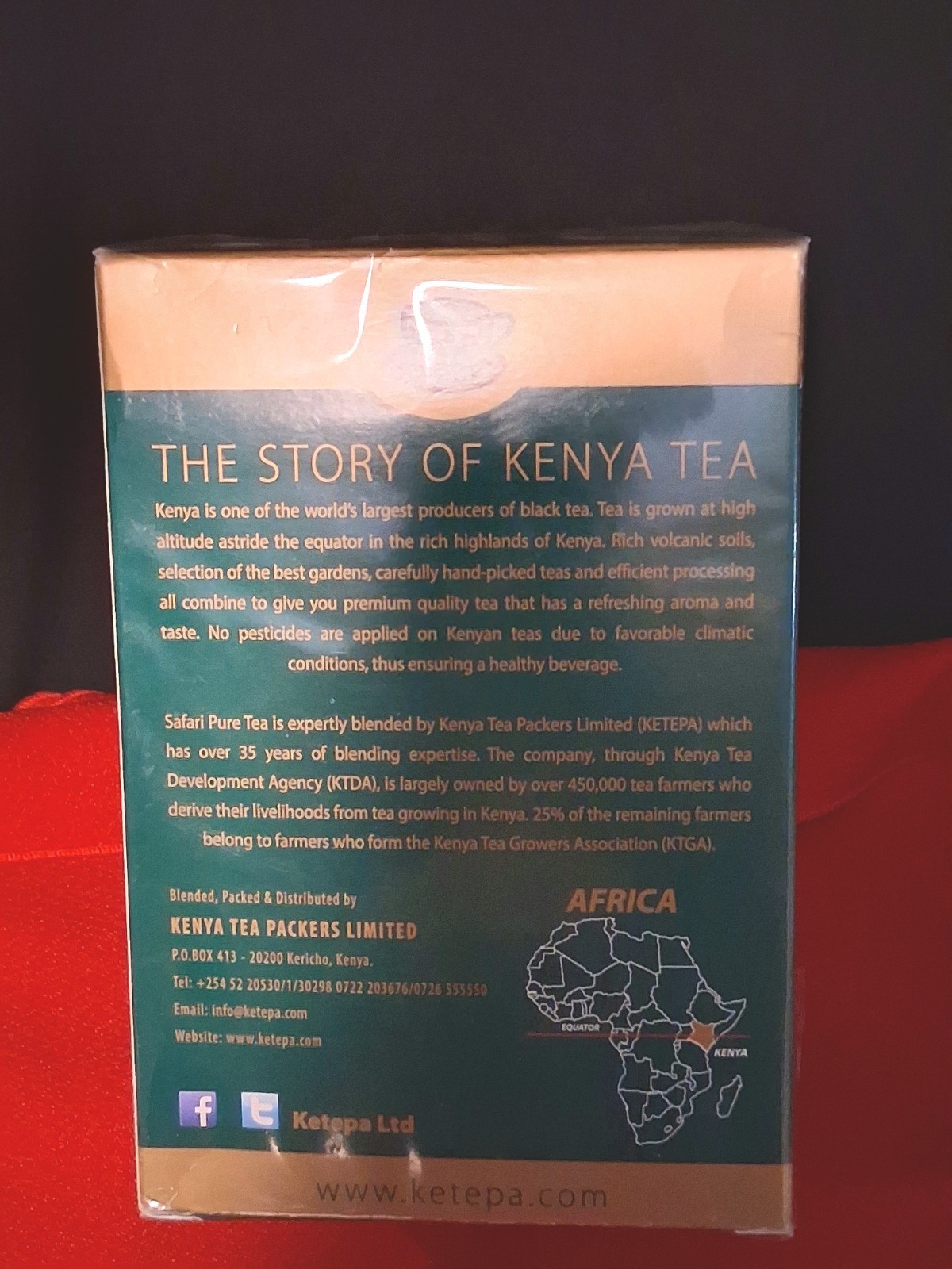 Safari Pure Kenya Tea- 17.6 ounces of Strong Bold Black Tea, Rich Flavor.