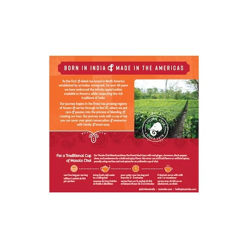 Tea India Masala Chai Black Tea Bags Spiced Indian Style Tea, 80 Count