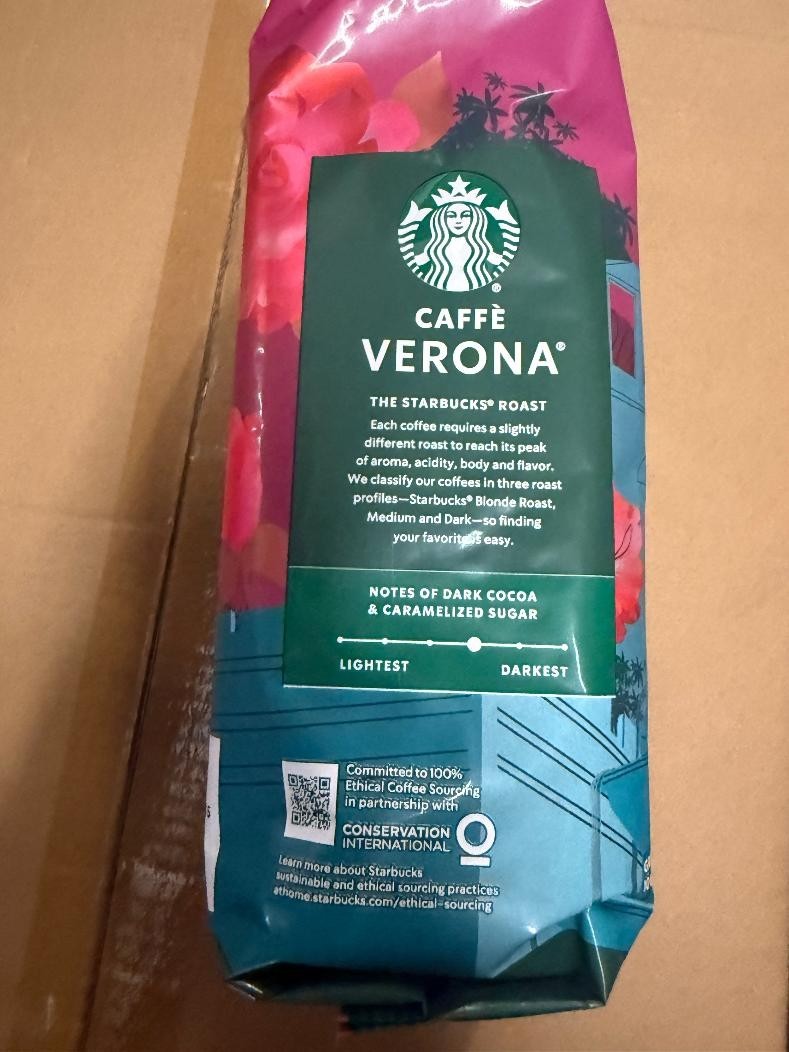 Starbucks Dark Roast Ground Coffee, Caffe Verona, 32 oz.(2 Pack)