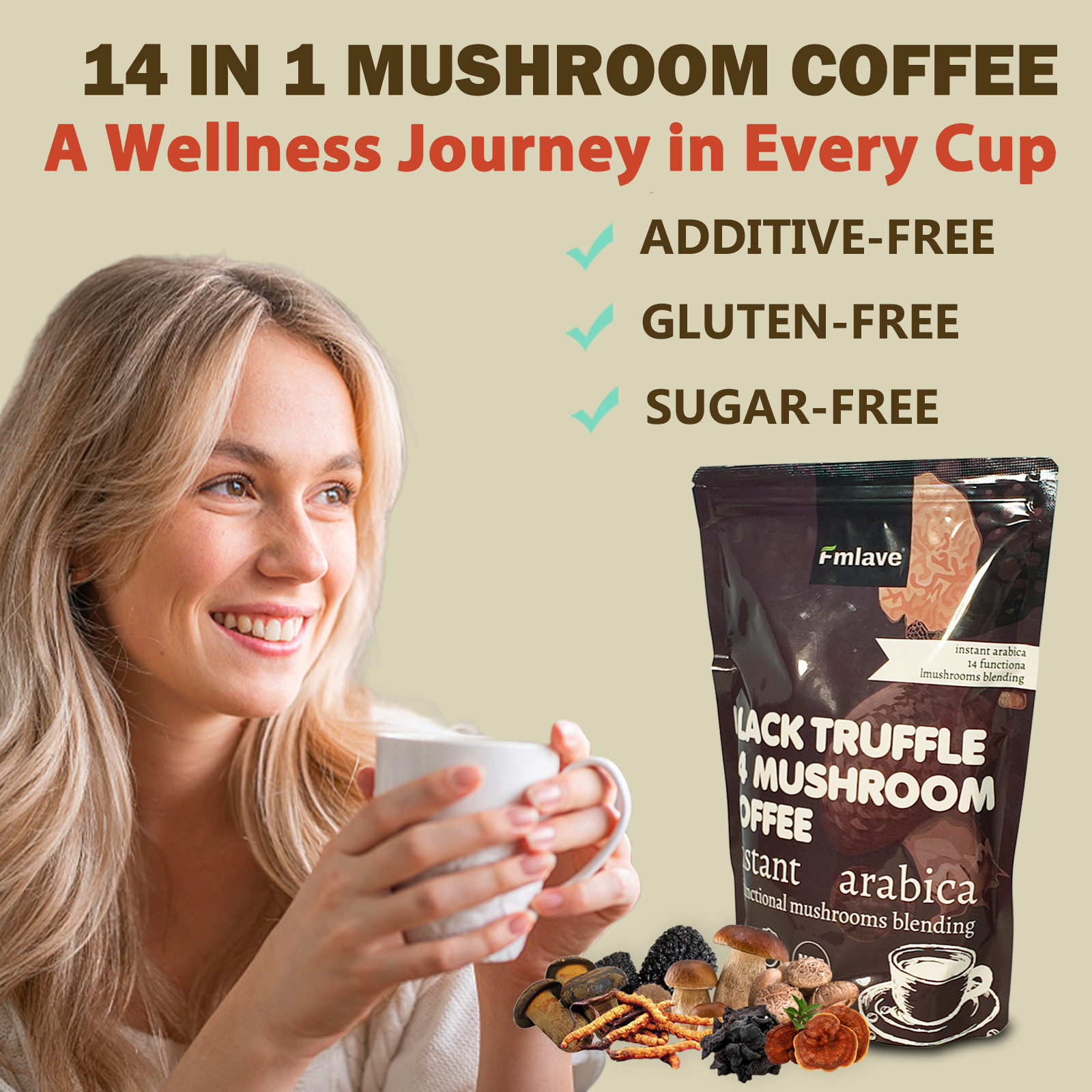 2 Pack Organic Mushroom Coffee 100% Authentic USA FREE SHIPPING 396g per pack US