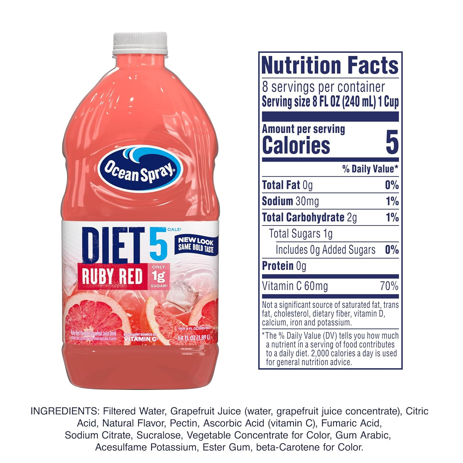 Ocean Spray Diet Ruby Red Juice, 64 Ounce Bottle