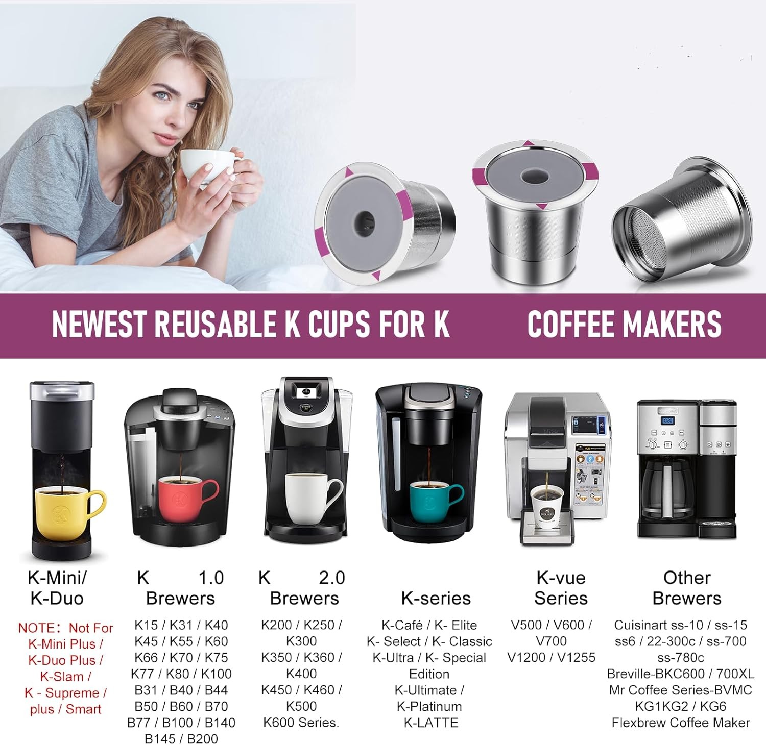 Reusable K Cups for K eurig, Universal stainless steel Coffee 1-PACK