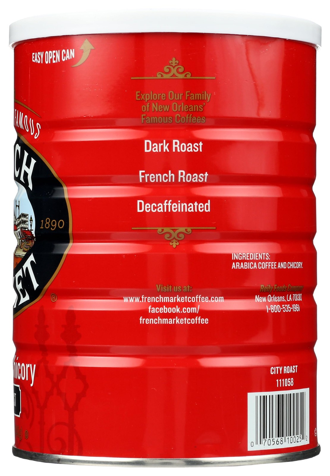 French Market Coffee & Chicory Dark Roast Ground Coffee, 12 Ounce (Pack of 1)