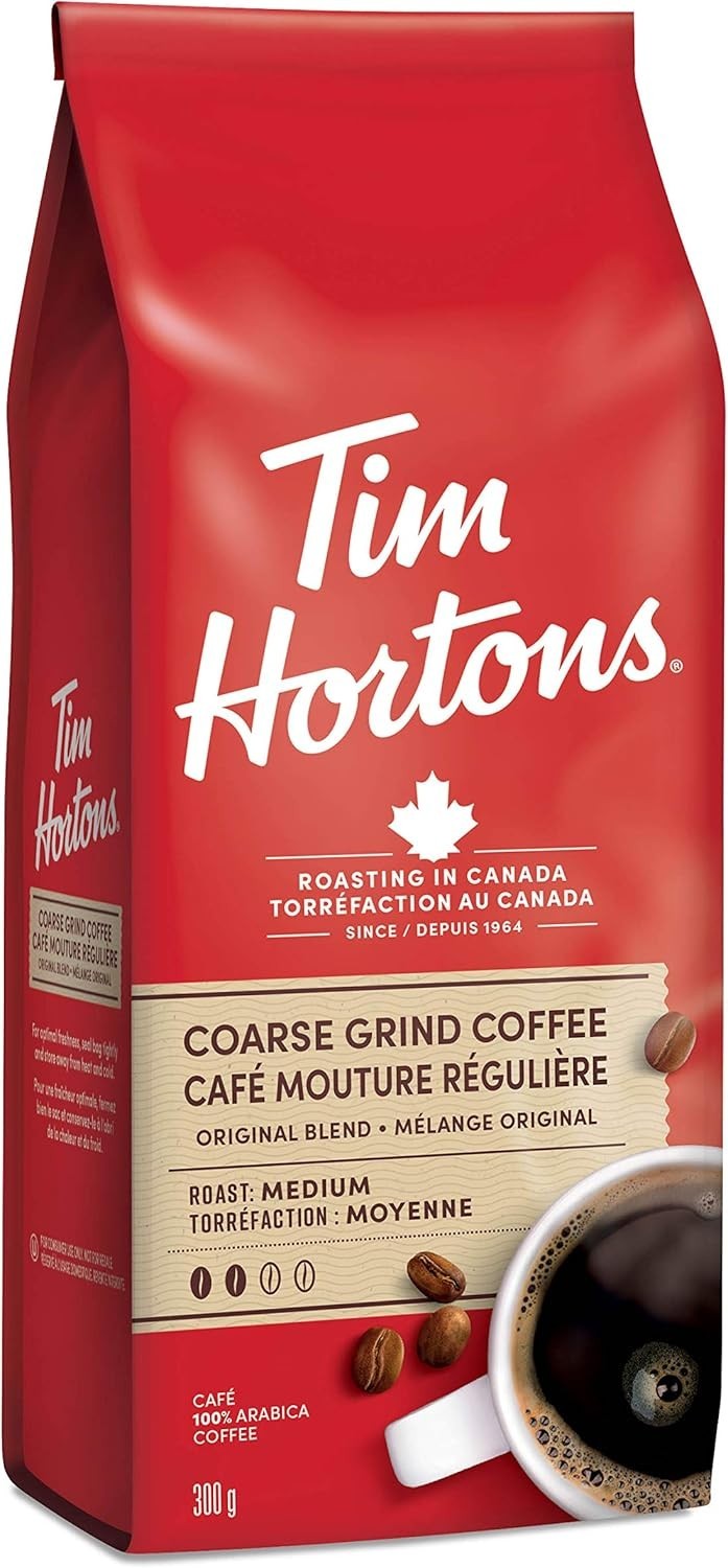 Tim Hortons Original Coffee Coarse Grind Medium Roast 300g Bag Fresh Sealed