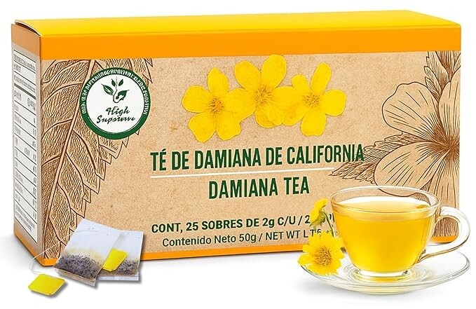 Damiana Herbal Tea – 100% Turnera diffusa – 25 Tea Bags – Natural Caffeine-Free