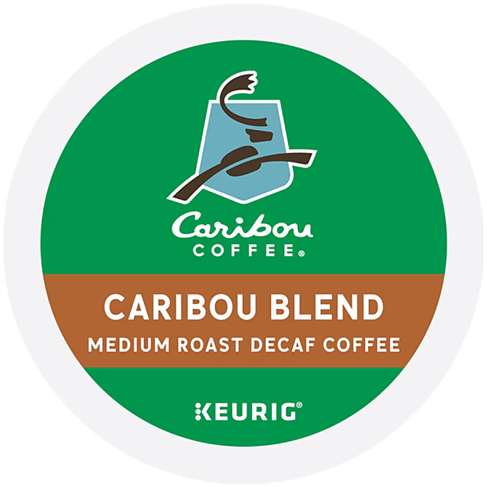 Caribou Blend Decaf Coffee Keurig K-Cup Pods Single-Serve Medium Roast 96 Ct.