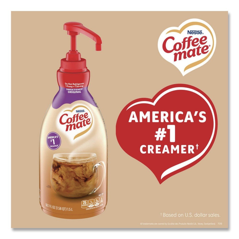 Coffee-Mate 13799CT 1.5L Liquid Coffee Creamer Dispenser – Original (2/CT) New