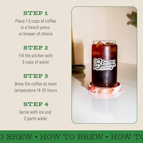 Bizzy Organic Cold Brew Coffee | Espresso Blend | Coarse Ground Coffee | Medi…