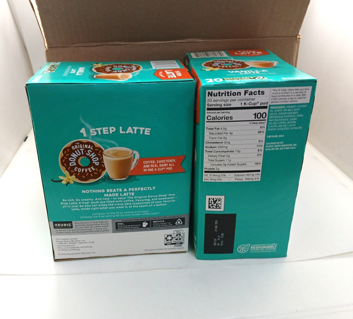 The Original Donut Shop One Step Vanilla Latte 80 K-Cups – 4 Boxes x 20ct