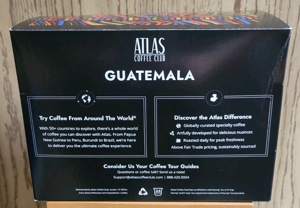 Atlas Coffee Club 25CT *K-Cup Coffee Pods VARIETY ROASTS: GUATEMALA KENYA UGANDA